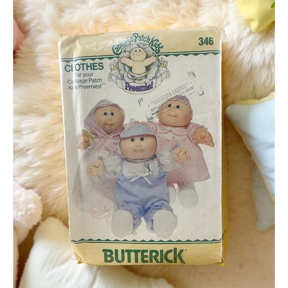 Cabbage Patch Kids Preemies Butterick 346 Pattern For Doll Clothes - Picture 1 of 3